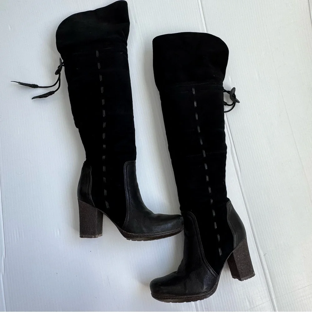 Naya suede leather Black Over the Knee Boots size 7